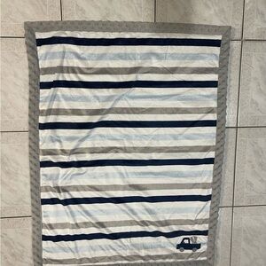 Striped Baby Blanket with Car Design